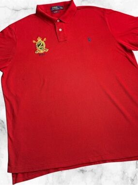 Polo Ralph Lauren Polo Shirt Mens XXL Custom Fit Crest Logo Red Cotton